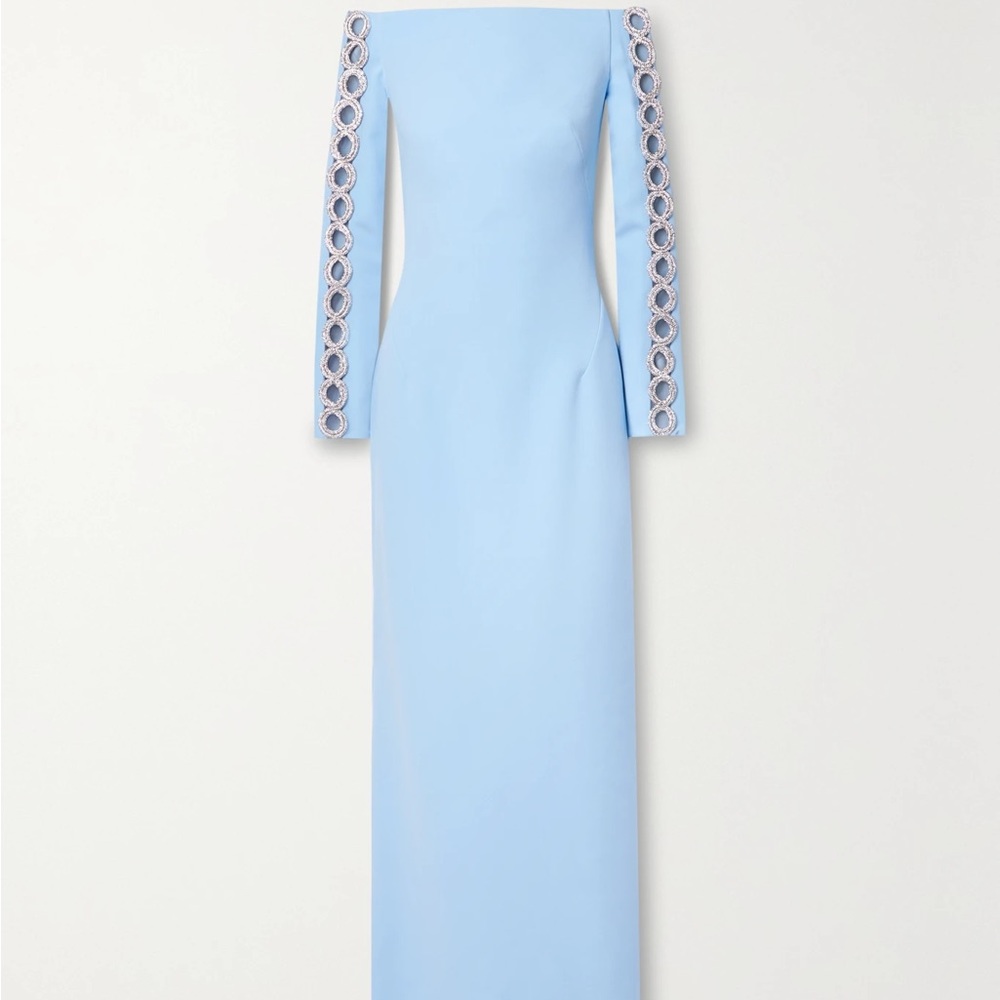 Safiyaa Maimie off-the-shoulder crystal-embellished gown
